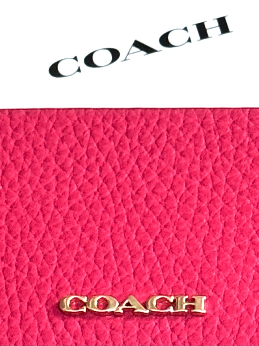 COACH Leather Electric Pink Card Case - Picture 14 of 15